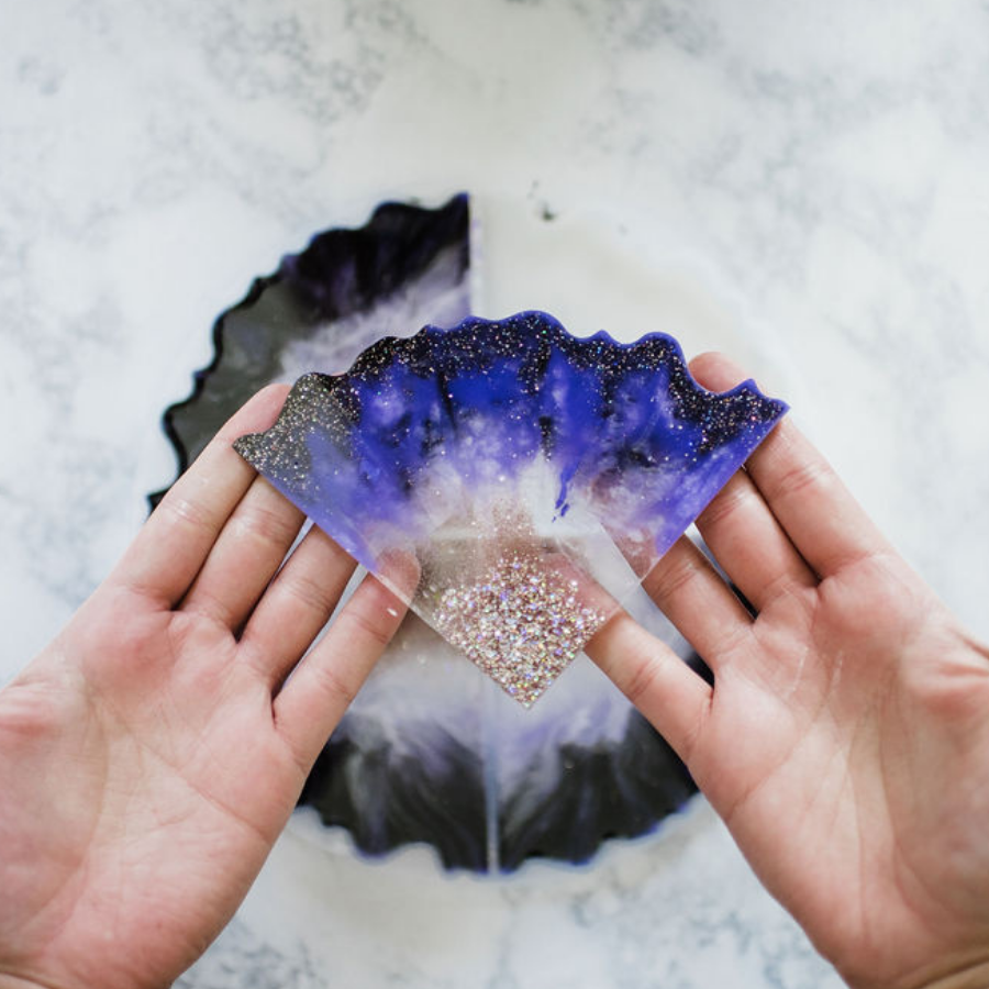 Virtual Agate Resin Coaster Craft Class