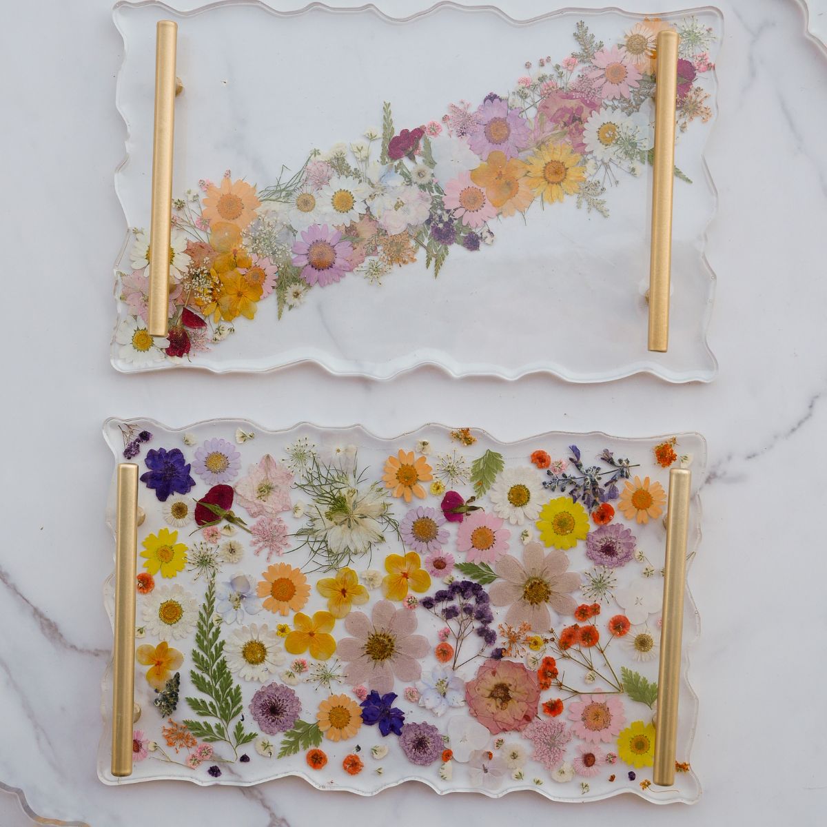 Floral Resin Serving Tray Kit