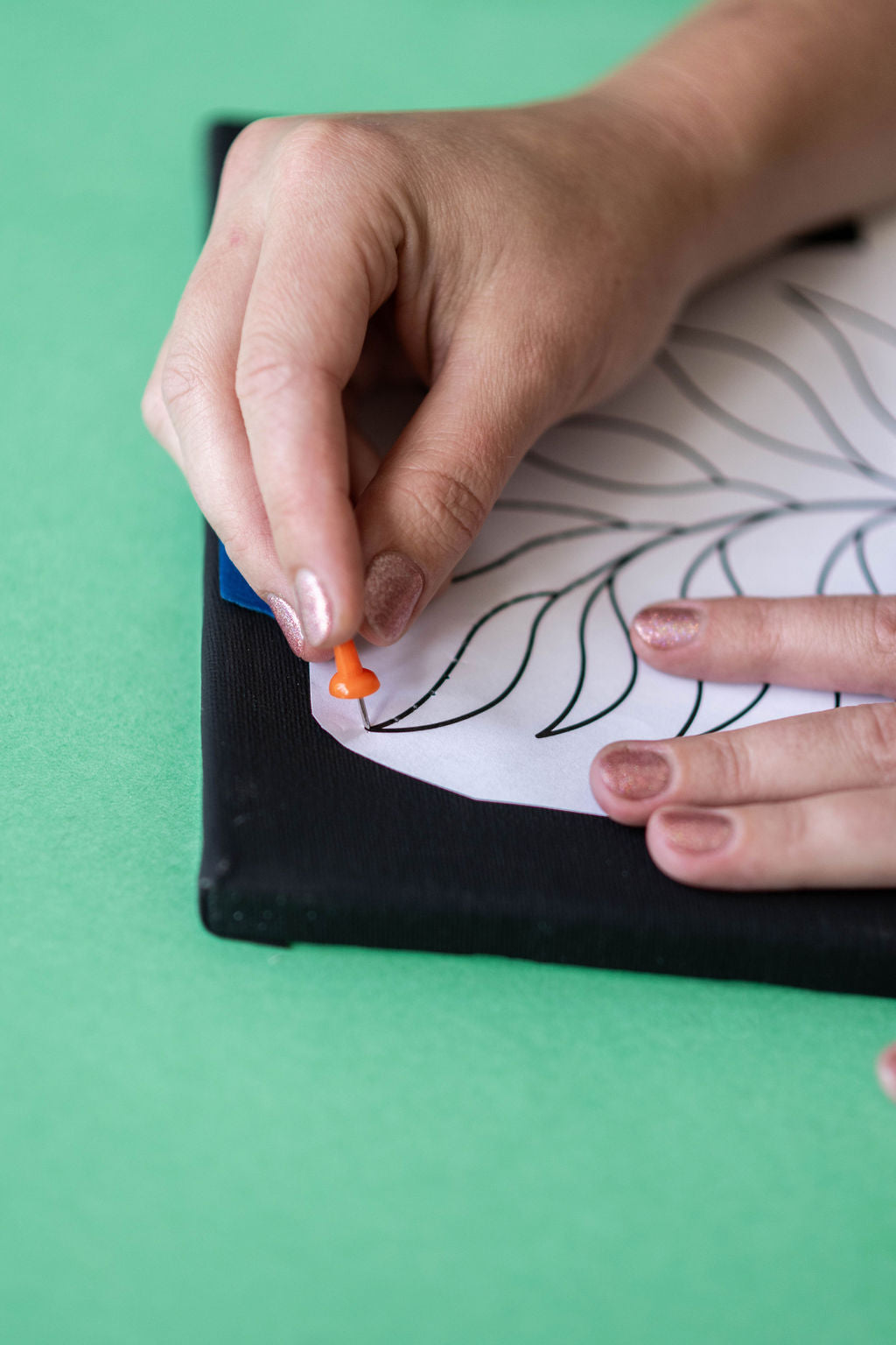 Floral String Art + Canvas Embroidery Kit