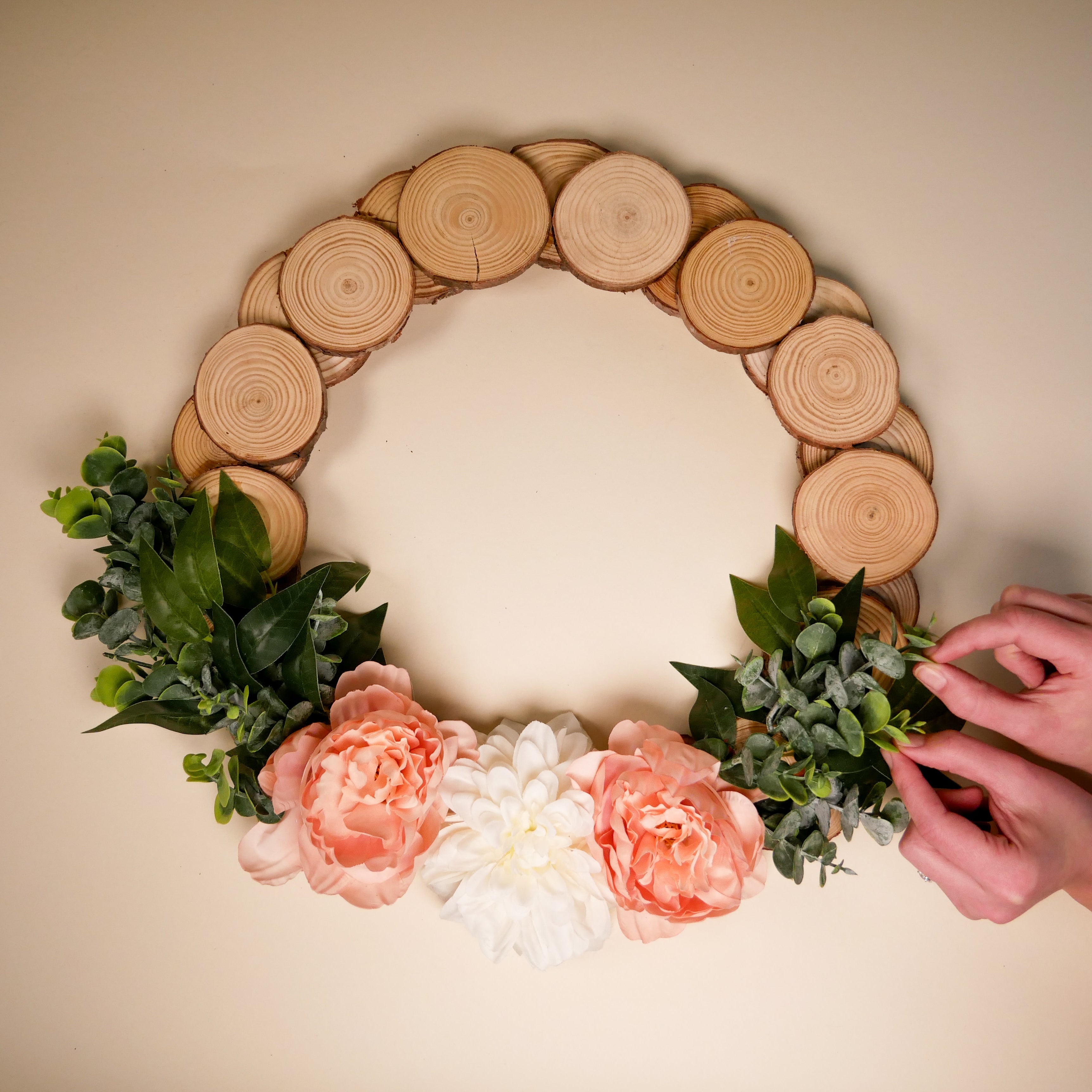 Spring Wood Slice Wreath Kit