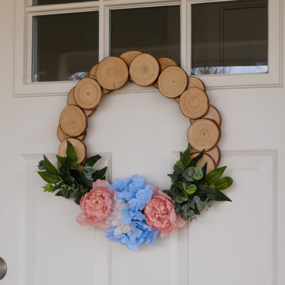 Spring Wood Slice Wreath Kit