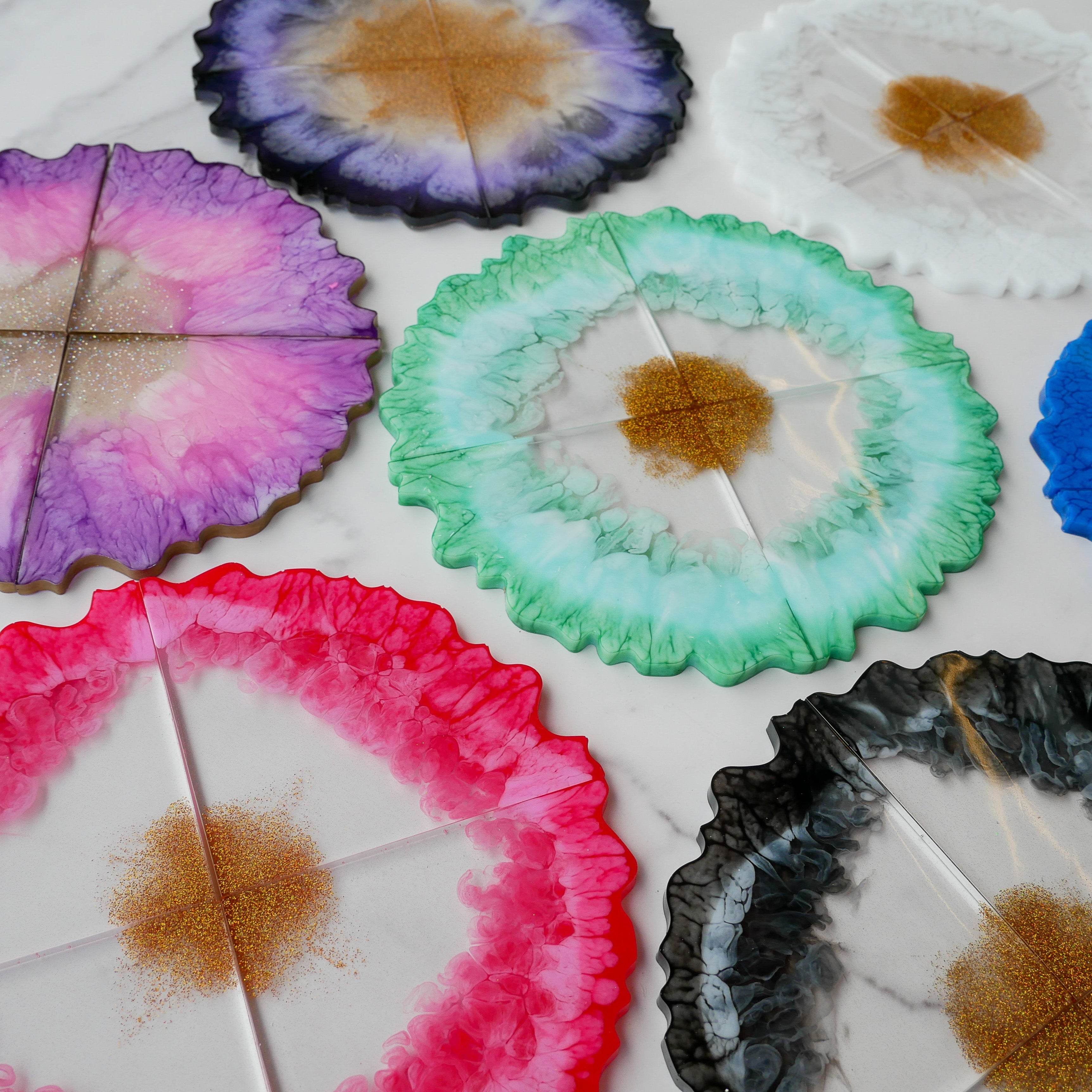 Virtual Agate Resin Coaster Craft Class