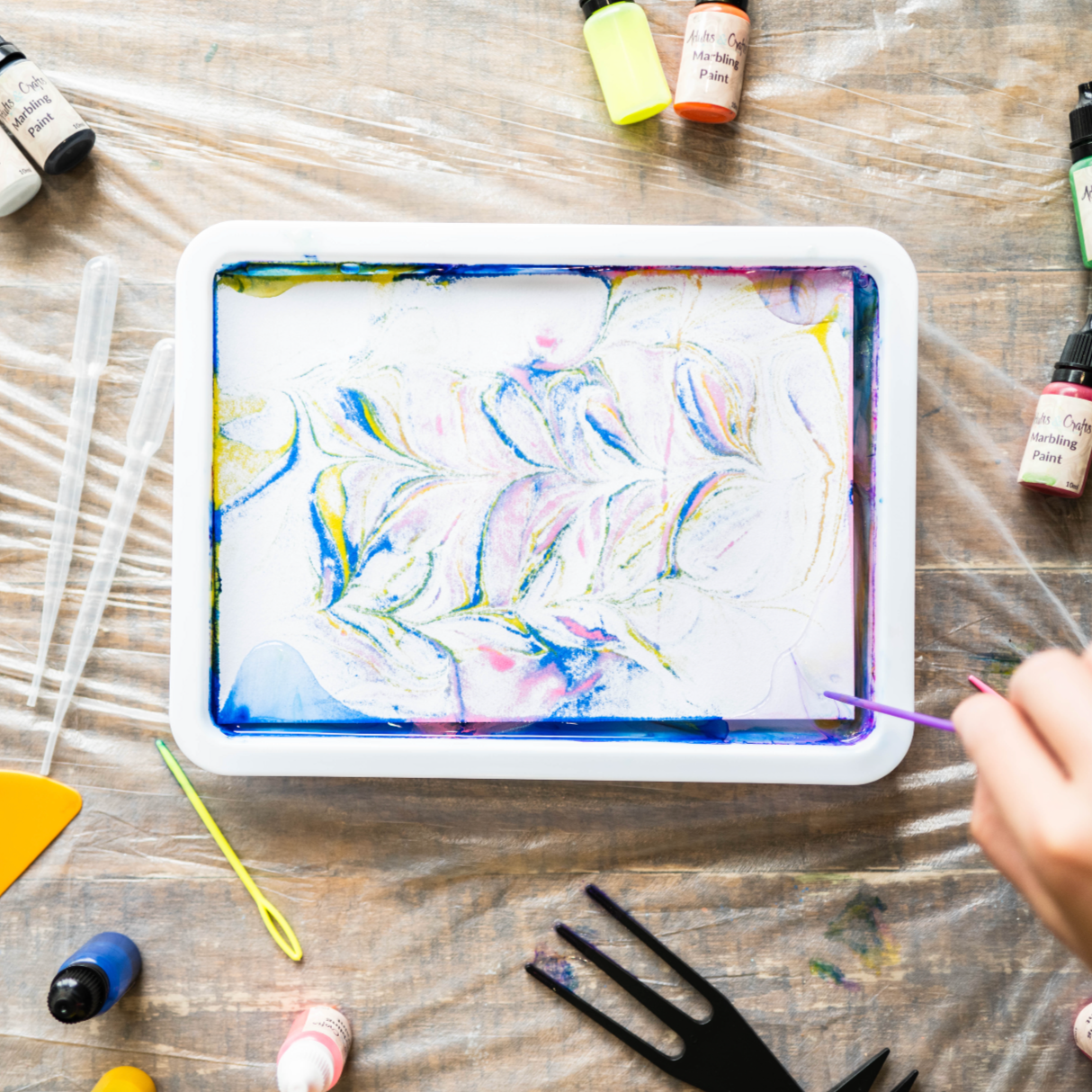 Virtual Water Marbling Craft Class