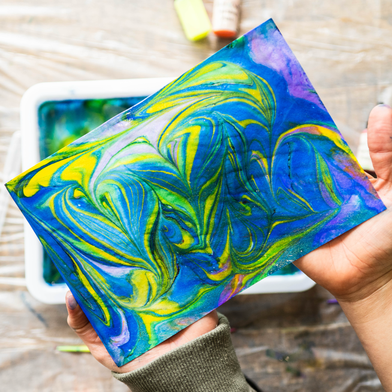 Virtual Water Marbling Craft Class