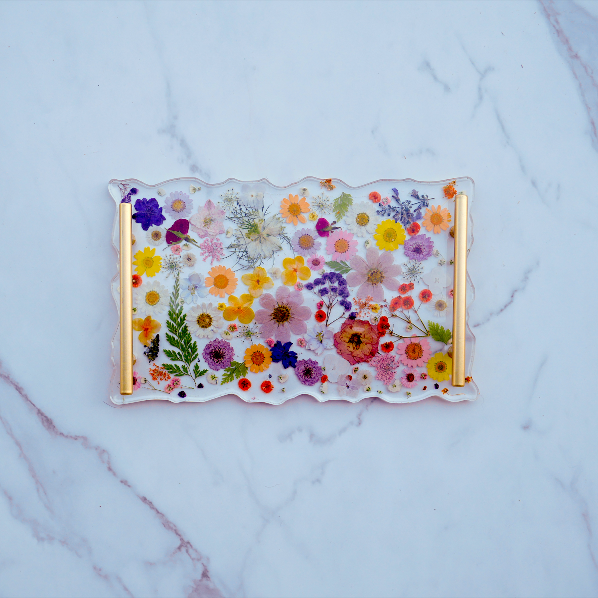 Floral Resin Serving Tray Kit