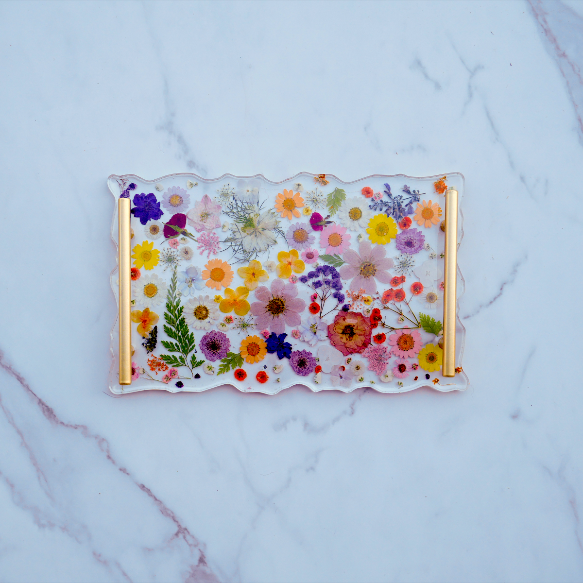 Virtual Pressed Flower Resin Serving Tray Craft Class