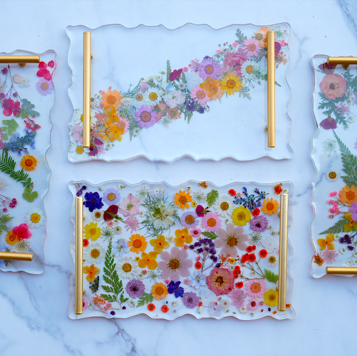 Virtual Pressed Flower Resin Serving Tray Craft Class