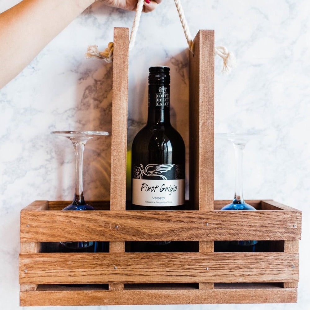 Burnt Wood Wine Gift Boxes, Decorative Box Single Bottle Holder